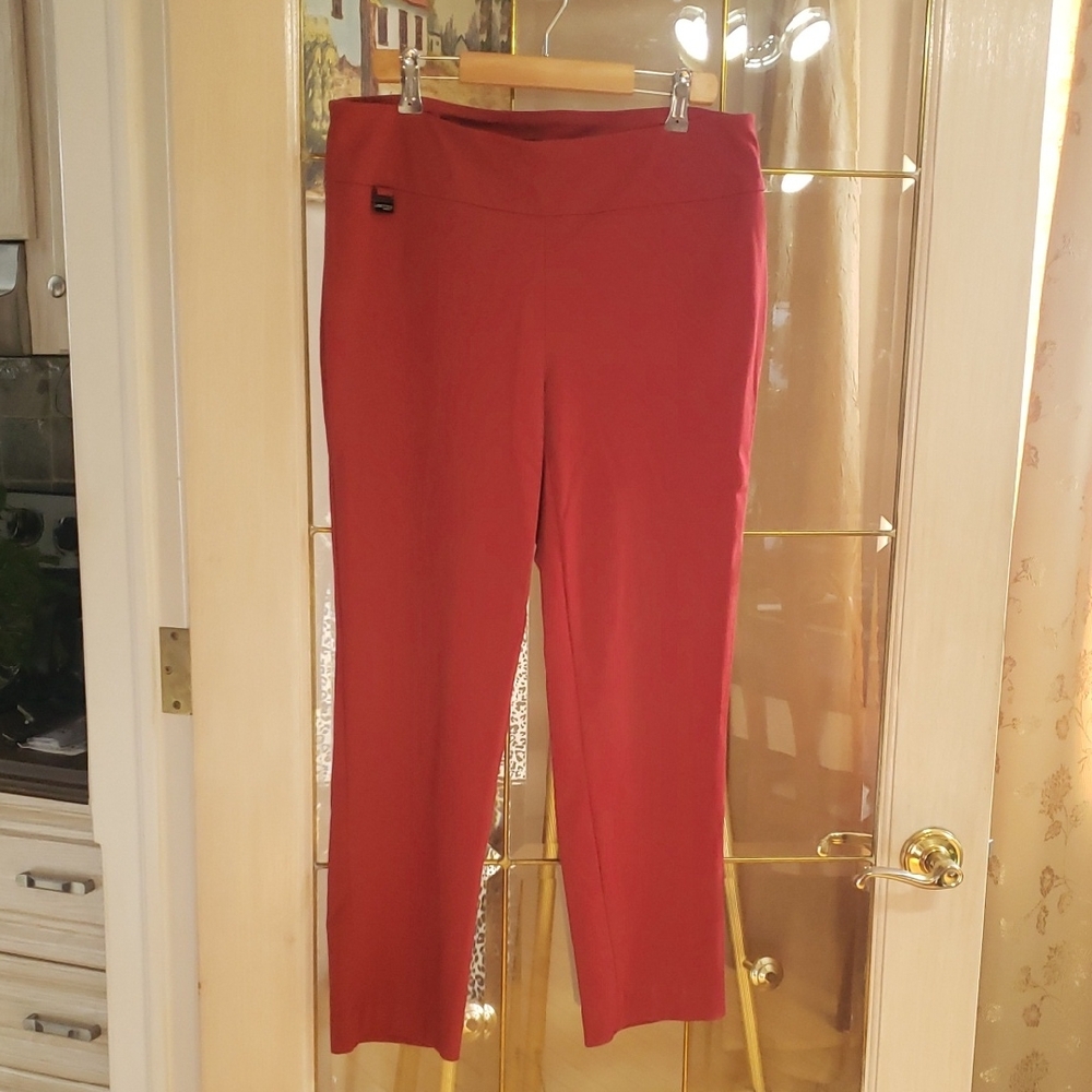 Lisette Montreal Pants Womens Red/Russet Pull On Size 10 Stretchy